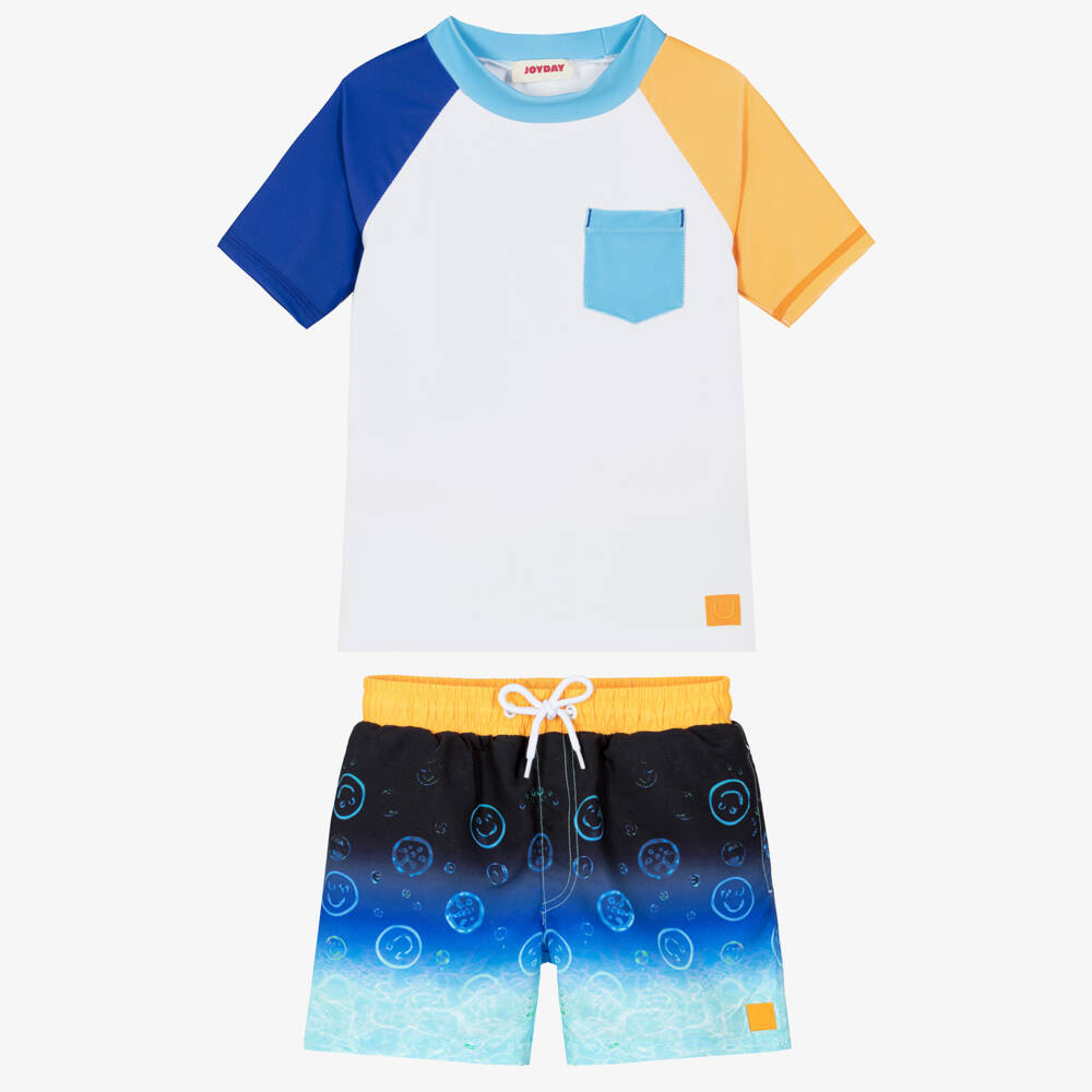 Joyday-Boys Blue & Orange Swim Set (UPF50+) | Childrensalon