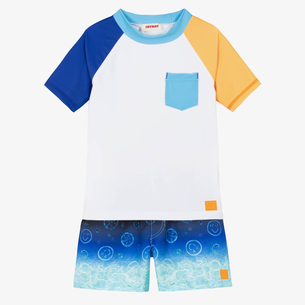 Joyday-Boys Blue & Orange Swim Set (UPF50+) | Childrensalon