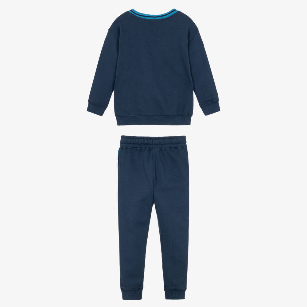 Joyday-Boys Blue Organic Cotton Astronaut Graphic Tracksuit | Childrensalon
