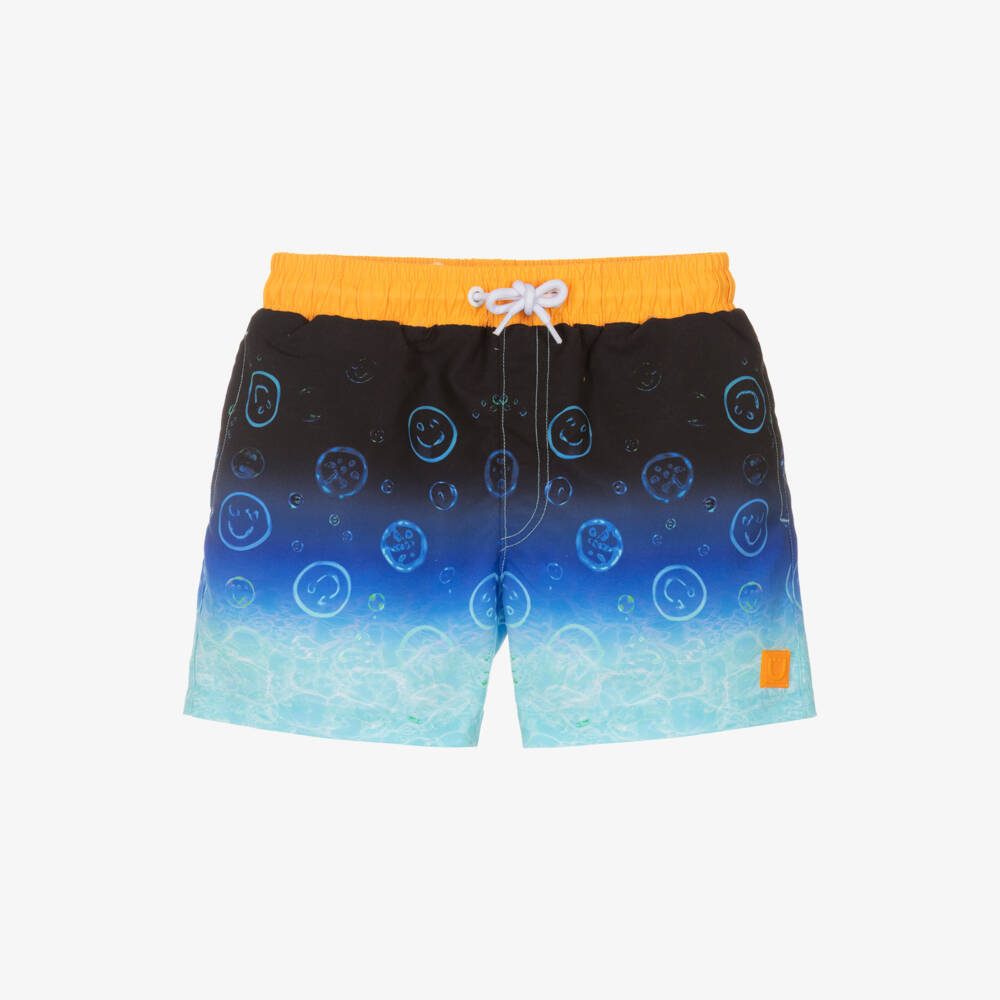Joyday-Boys Blue Smiling Bubble Print Swim Shorts (UPF50+) | Childrensalon