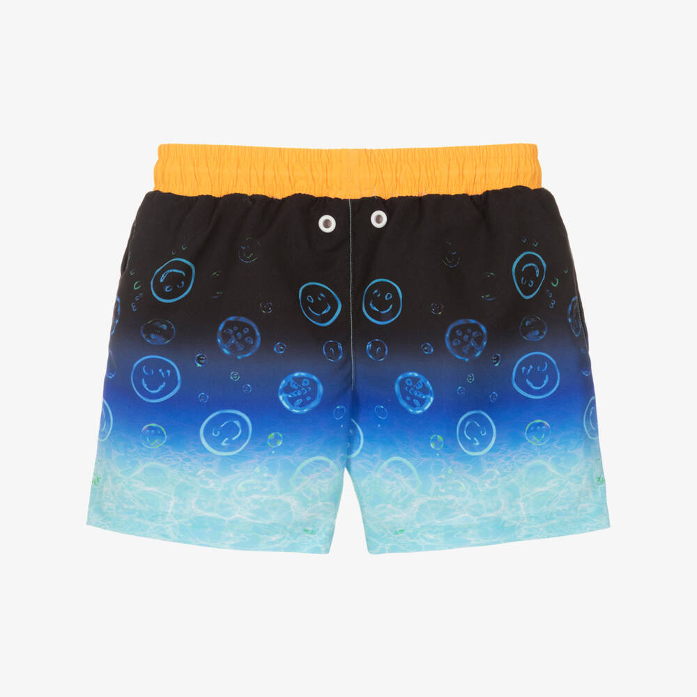 Joyday-Boys Blue Smiling Bubble Print Swim Shorts (UPF50+) | Childrensalon