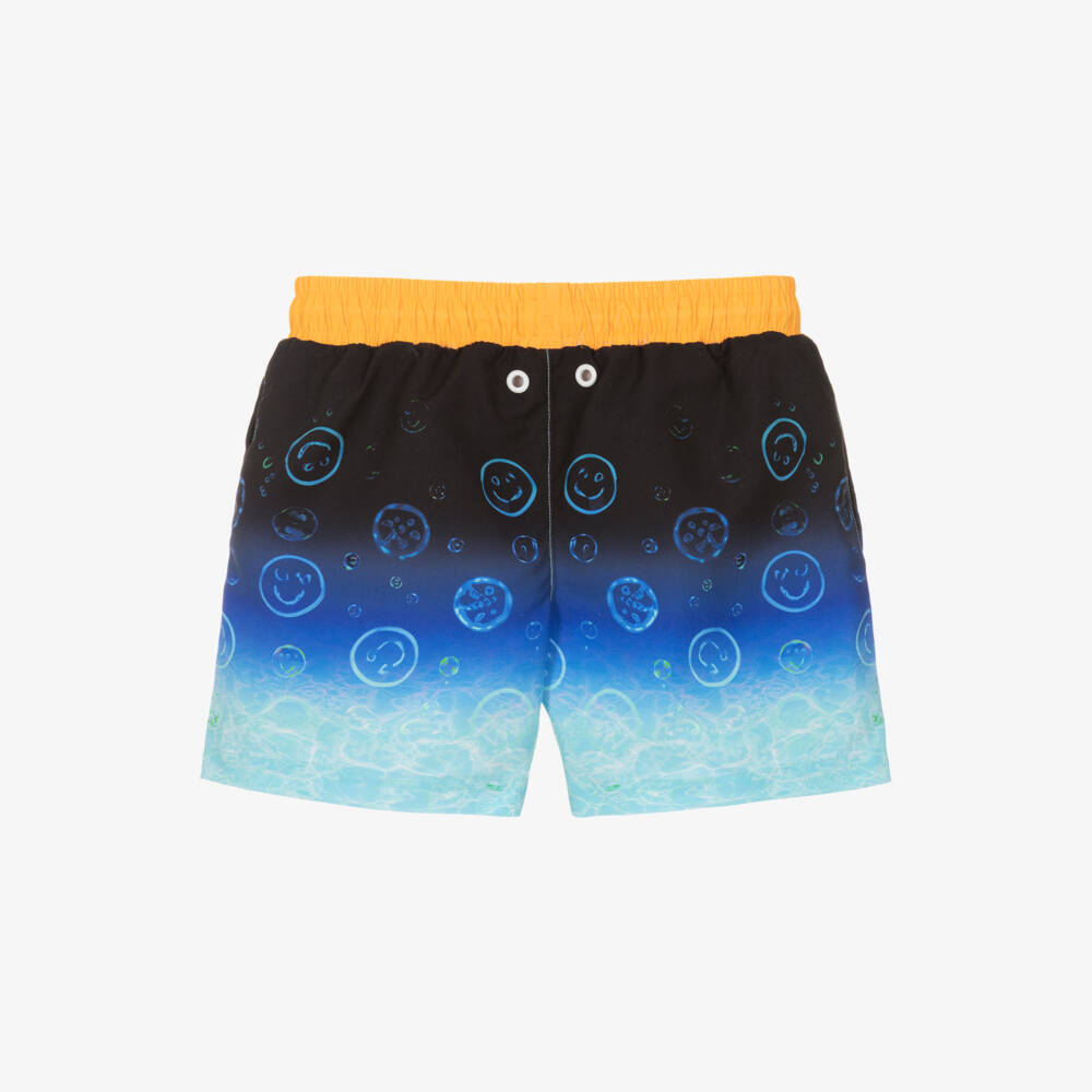 Joyday-Boys Blue Smiling Bubble Print Swim Shorts (UPF50+) | Childrensalon
