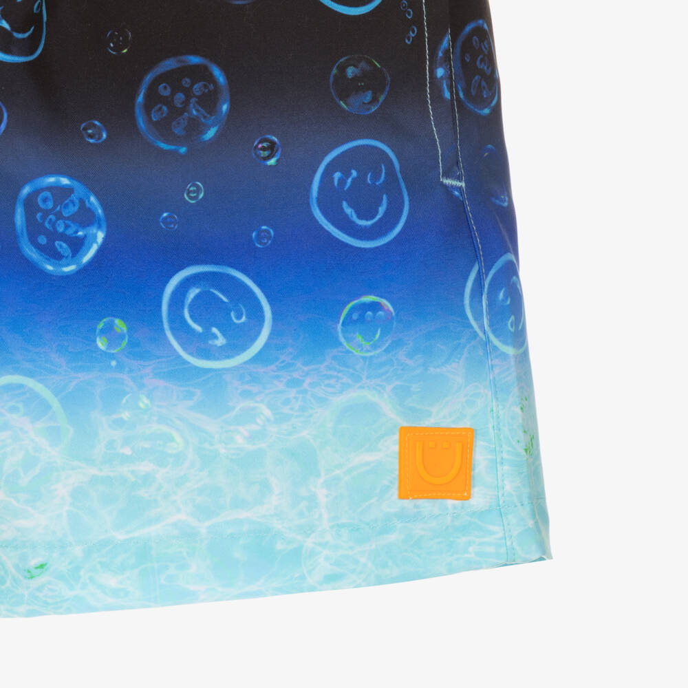 Joyday-Boys Blue Smiling Bubble Print Swim Shorts (UPF50+) | Childrensalon
