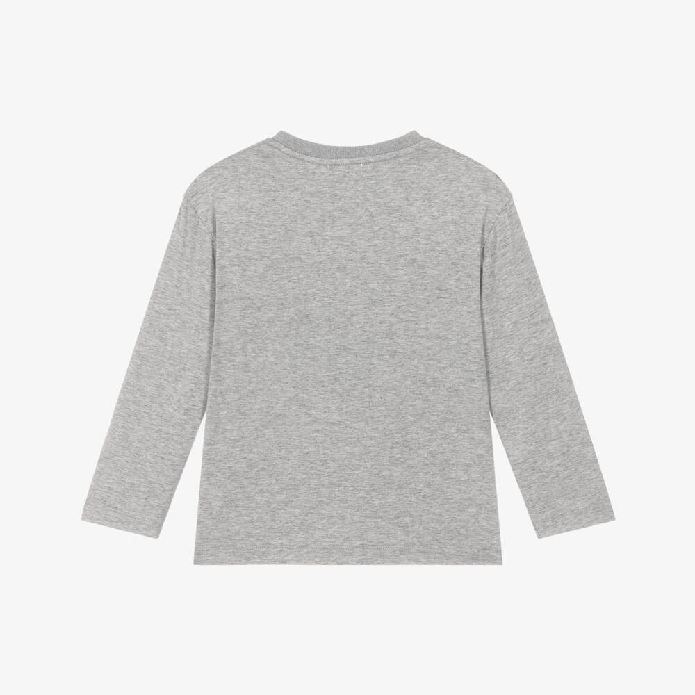 Joyday-Boys Grey Cotton & Modal Panther Print Top | Childrensalon