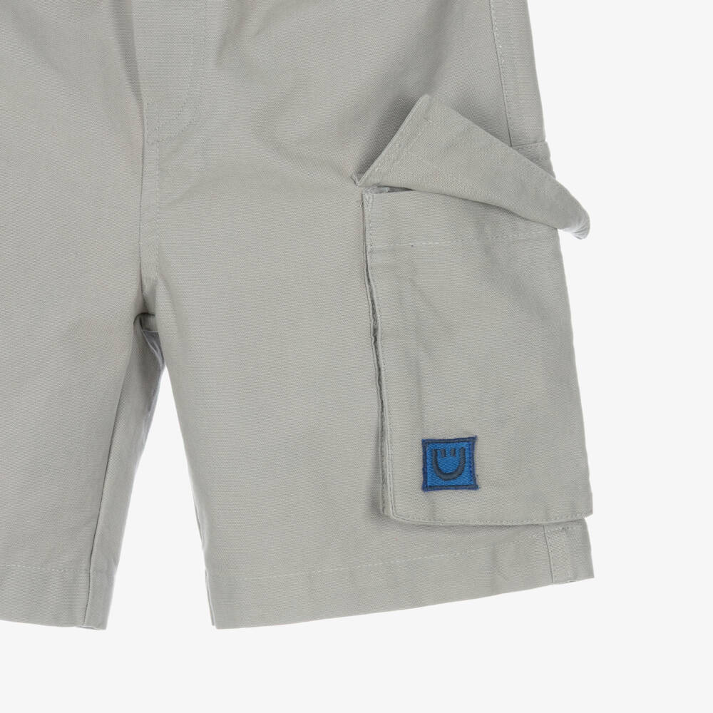 Joyday-Boys Grey Cotton Shorts with Cargo Pockets | Childrensalon