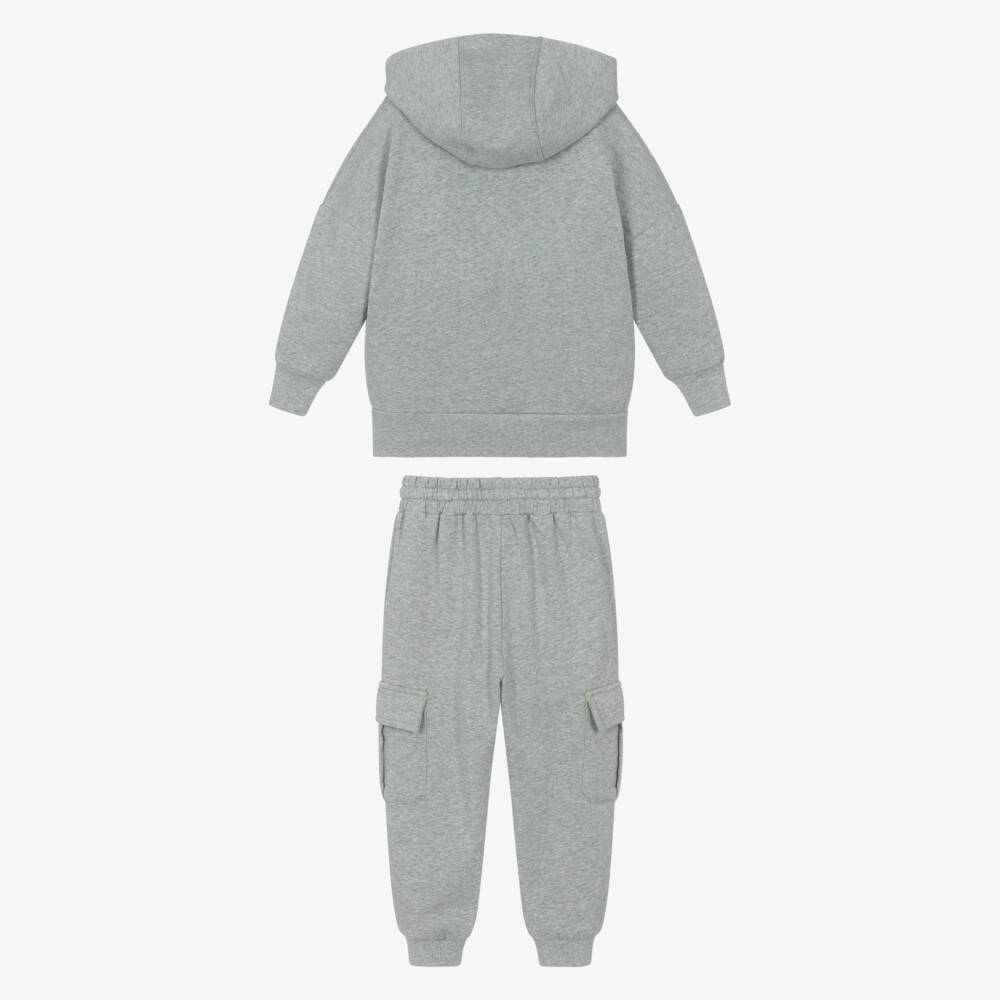 Joyday-Boys Grey Marl Cotton Tiger Tracksuit | Childrensalon