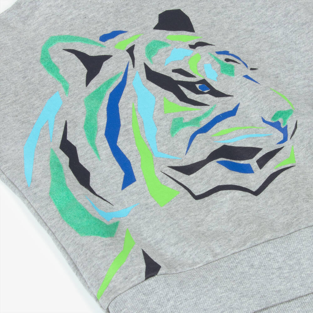 Joyday-Boys Grey Marl Cotton Tiger Tracksuit Set | Childrensalon