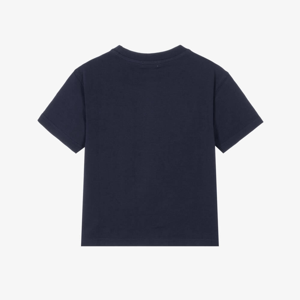 Joyday-Boys Navy Blue Organic Cotton Space Graphic T-Shirt | Childrensalon