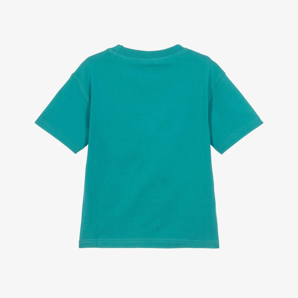 Joyday-Boys Teal Green Organic Cotton Mountain Graphic T-Shirt | Childrensalon