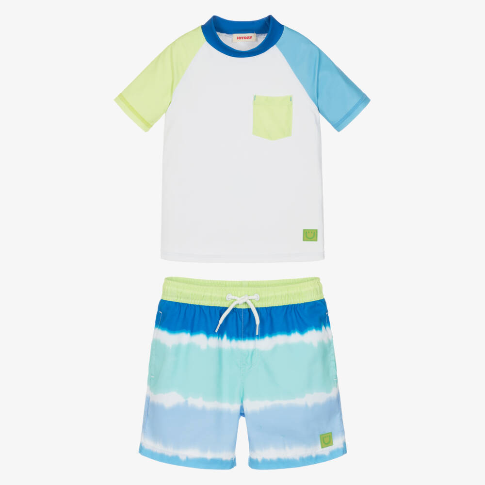 Joyday-طقم سباحة لون أزرق وأبيض  | Childrensalon