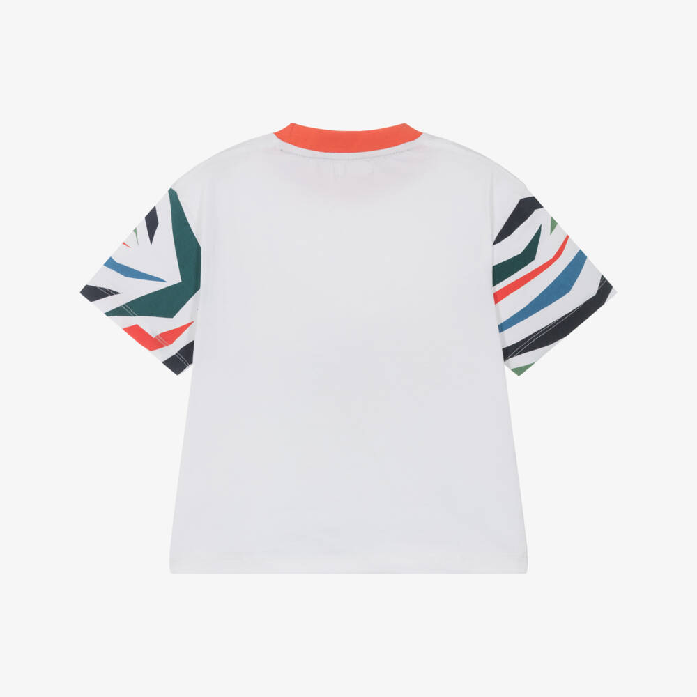 Joyday-Boys White Cotton Tiger T-Shirt | Childrensalon