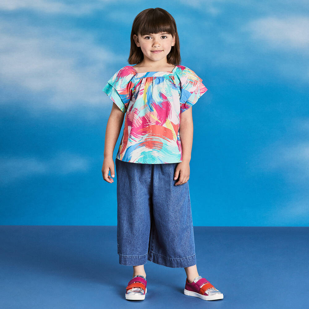 Joyday-Girls Blue Chambray Culottes | Childrensalon