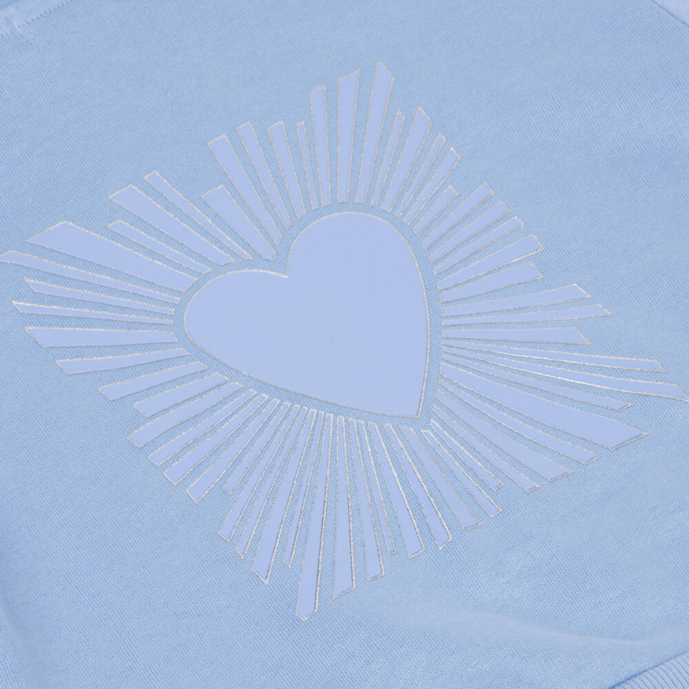 Joyday-Girls Blue Organic Cotton Zip-Up Tracksuit | Childrensalon
