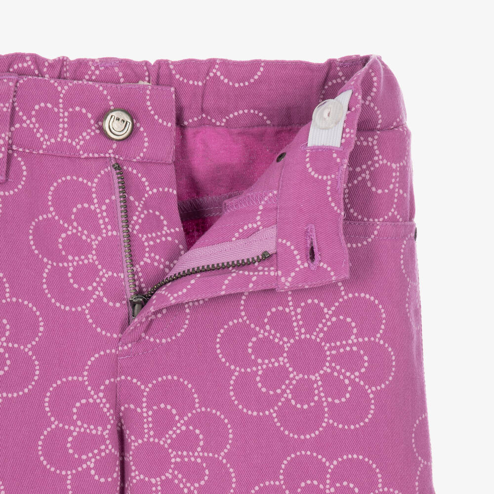 Joyday-Girls Lilac Pink Flower Print Jacket & Trouser Set | Childrensalon