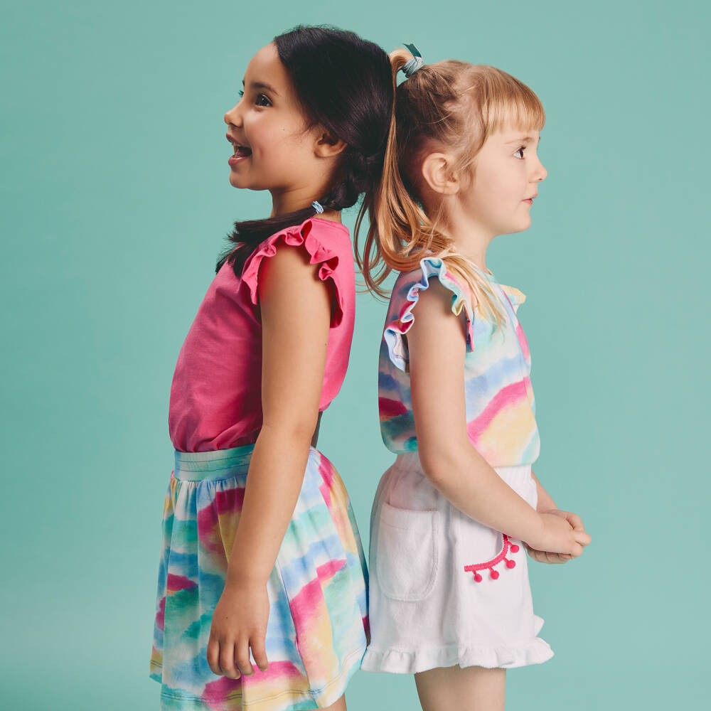 Joyday-Girls Pink & Blue Cotton T-Shirts (2 Pack) | Childrensalon