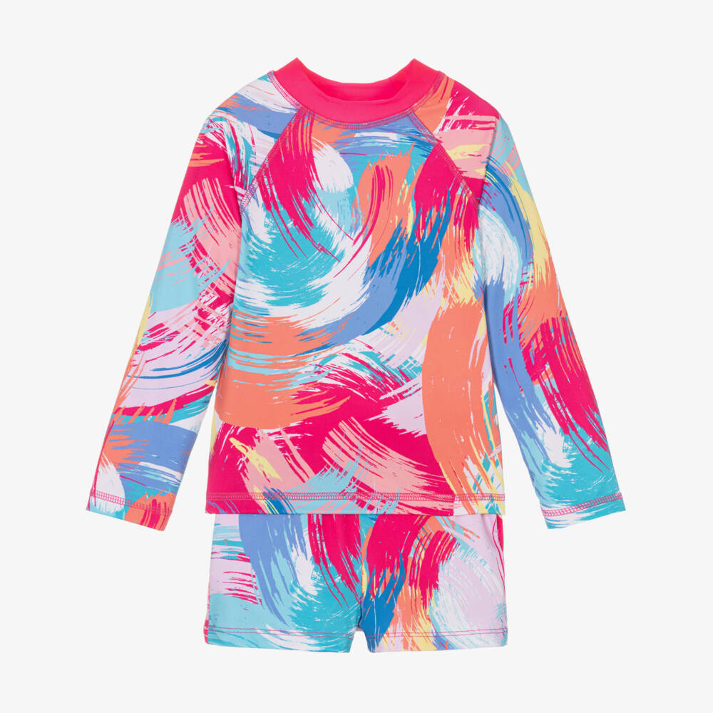 Joyday-Комплект для плавания с розовыми мазками для девочек | Childrensalon