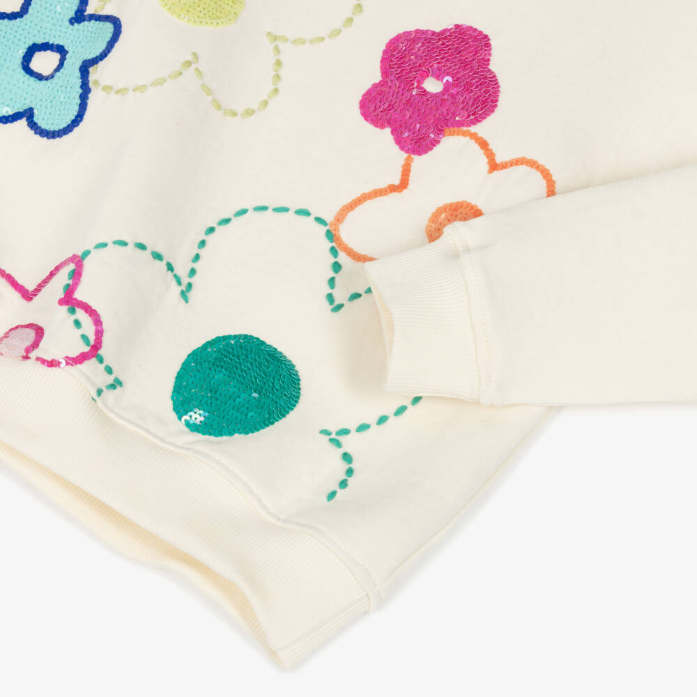 Joyday-Розовый хлопковый комплект с легинсами с цветами из пайеток для девочек | Childrensalon