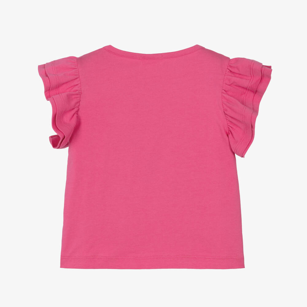 Joyday-Girls Pink Cotton Sequinned Seashell T-Shirt | Childrensalon