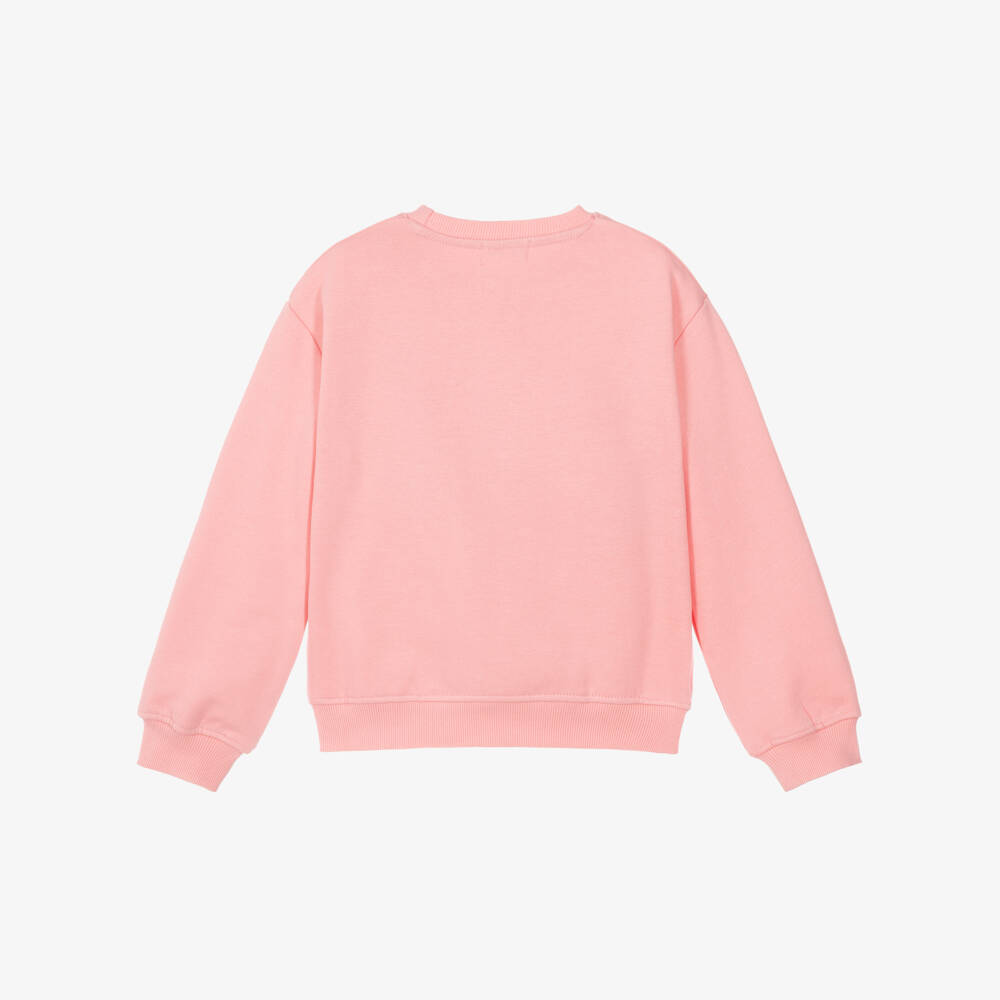 Joyday-Girls Pink Organic Cotton Sequin Lightning Bolt Sweatshirt | Childrensalon