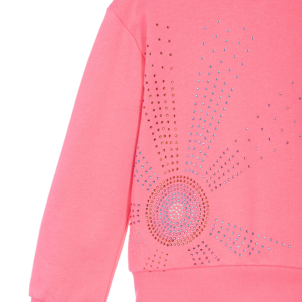 Joyday-Girls Pink Organic Cotton Wide Leg Tracksuit | Childrensalon