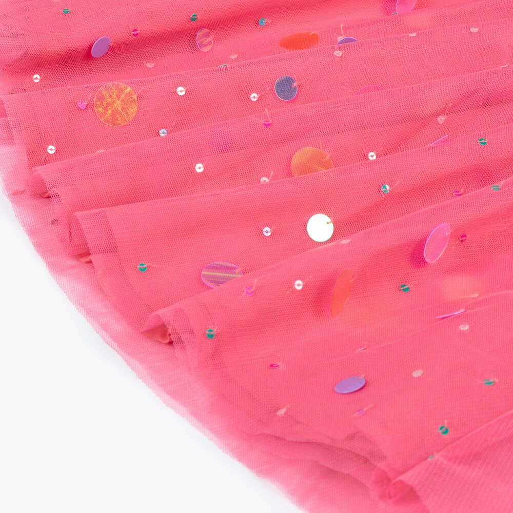 Joyday-Платье розовое из тюля с радужными пайетками для девочек | Childrensalon