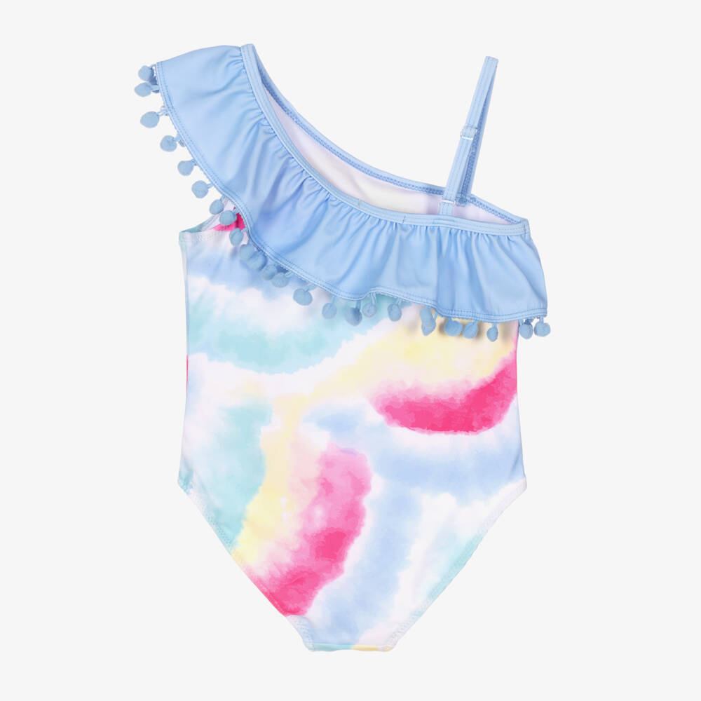 Joyday-Girls Rainbow One-Shoulder Swimsuit (UPF50+) | Childrensalon