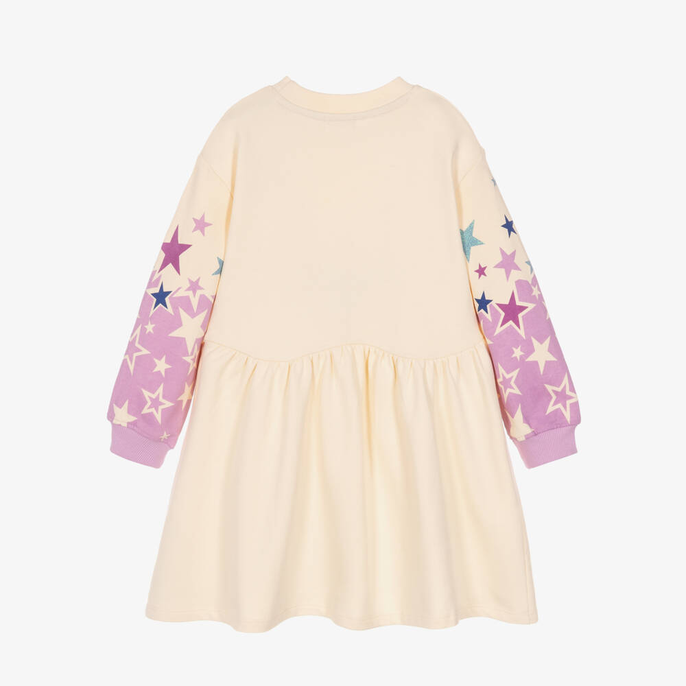 Joyday-Girls Star Print Sweatshirt Dress in Organic Cotton | Childrensalon