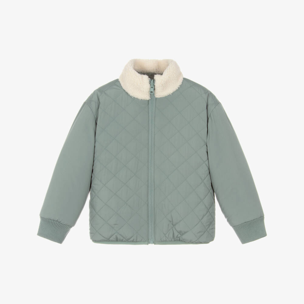 Joyday-Green & Ivory Reversible Sherpa Jacket | Childrensalon