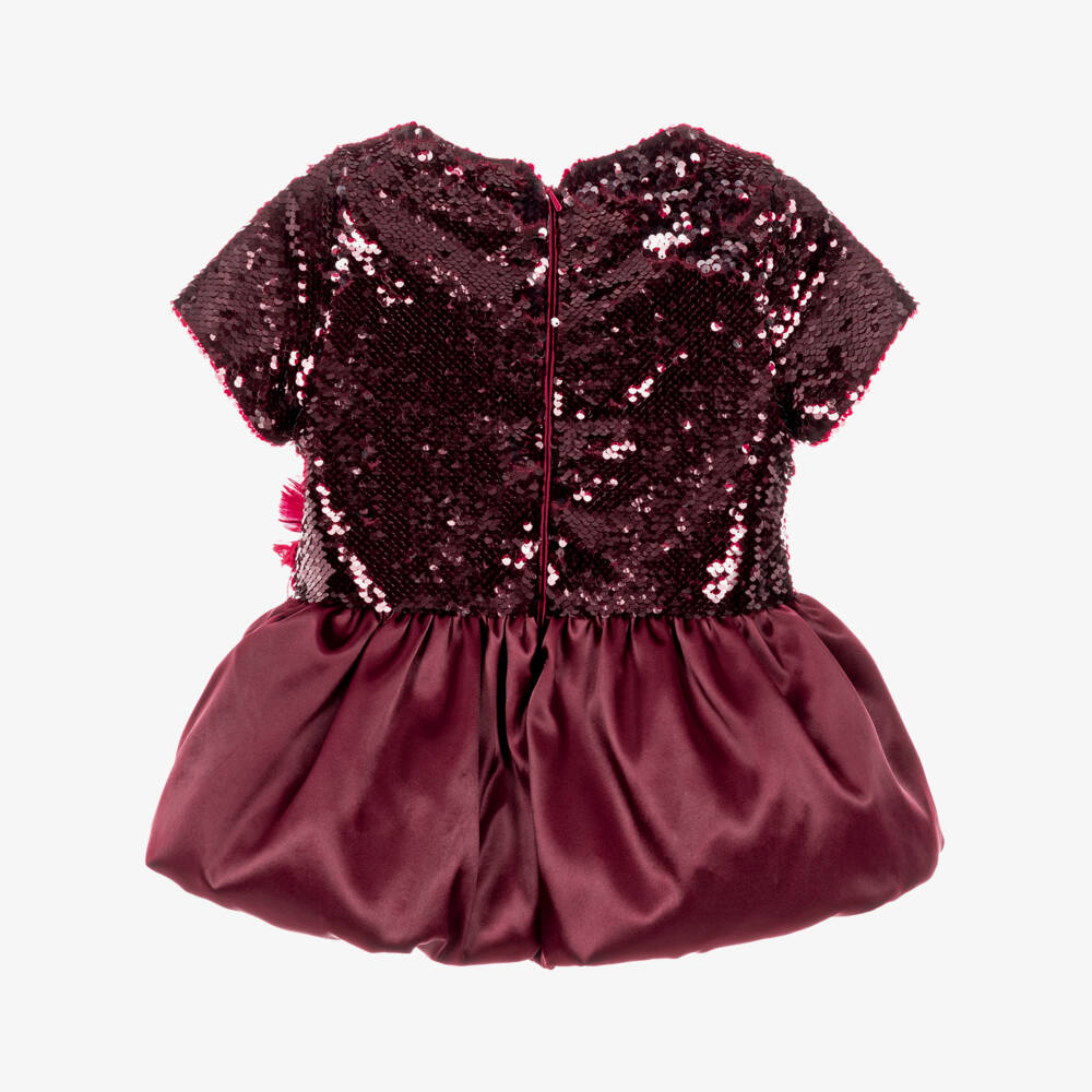 Junona-Girls Burgundy Red Blouse with Sequins | Childrensalon