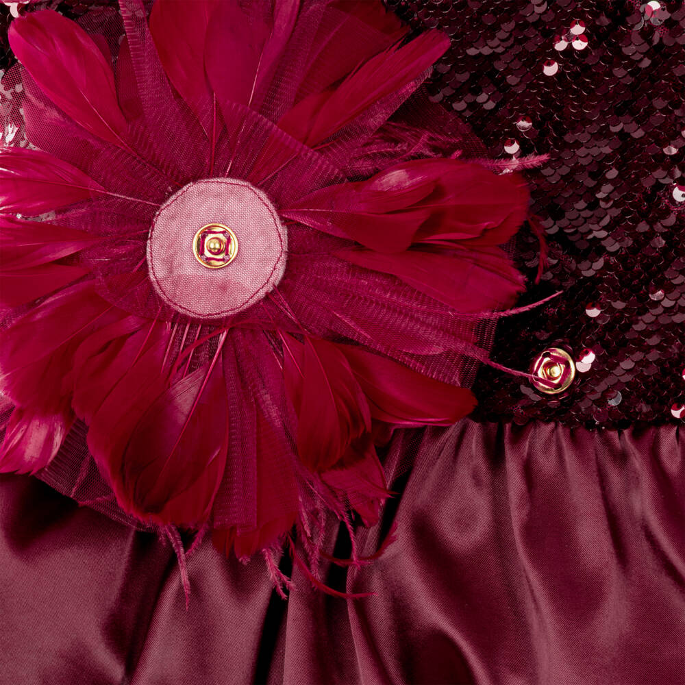 Junona-Girls Burgundy Red Blouse with Sequins | Childrensalon