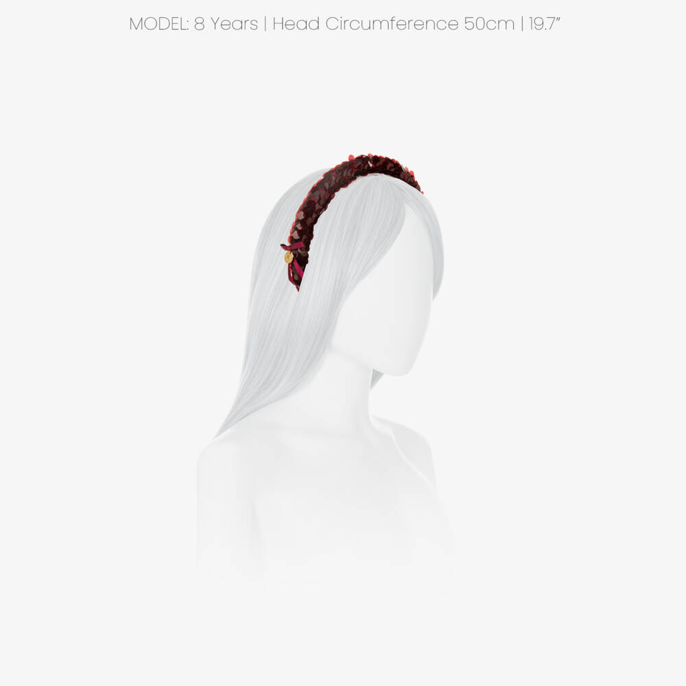 Junona-Girls Burgundy Red Sequinned Hairband | Childrensalon