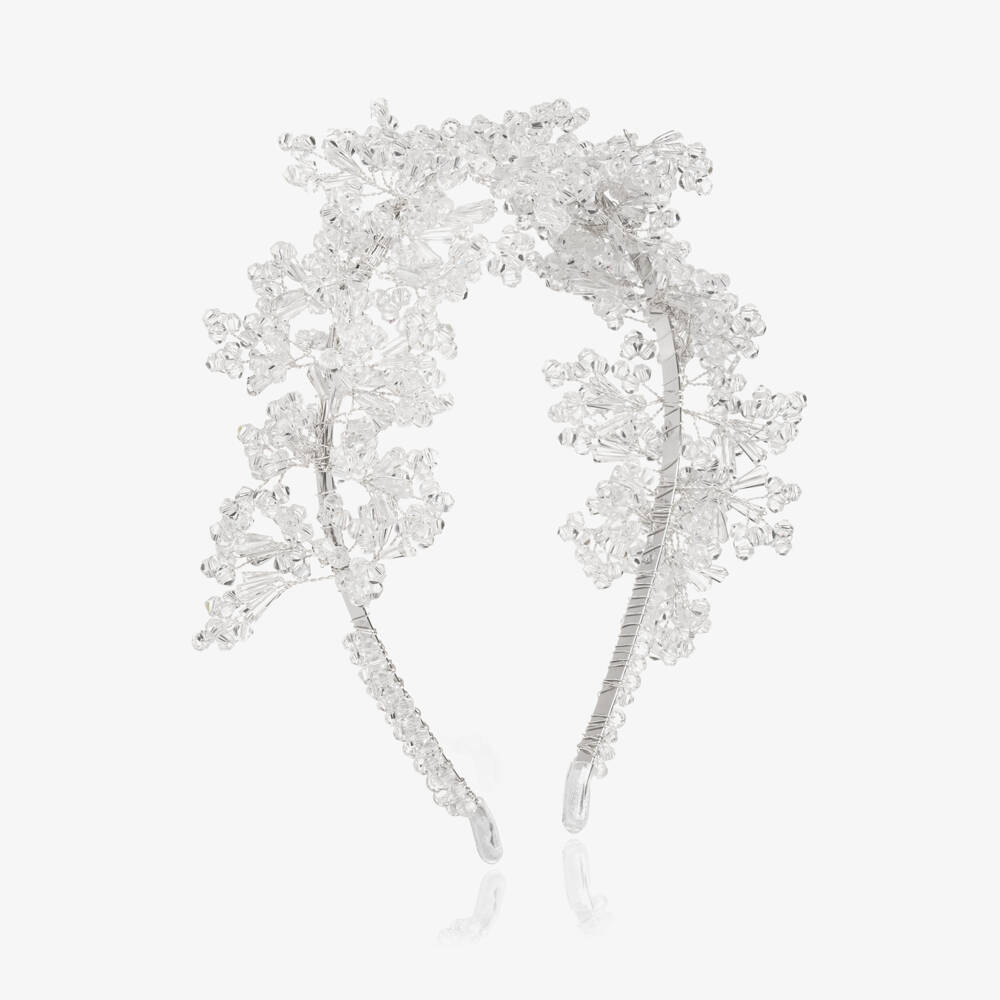 Junona-Girls Clear Beaded Abstract Floral Hairband | Childrensalon