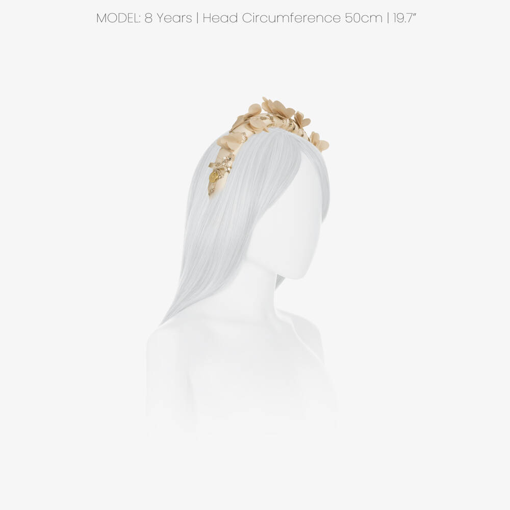 Junona-Girls Flower & Glitter Embellished Gold Hairband | Childrensalon