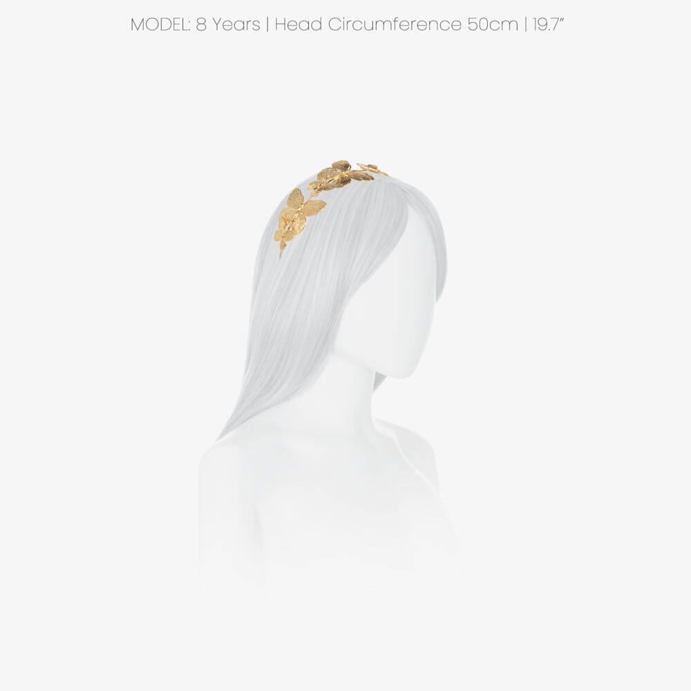 Junona-Girls Gold Butterfly Hairband | Childrensalon
