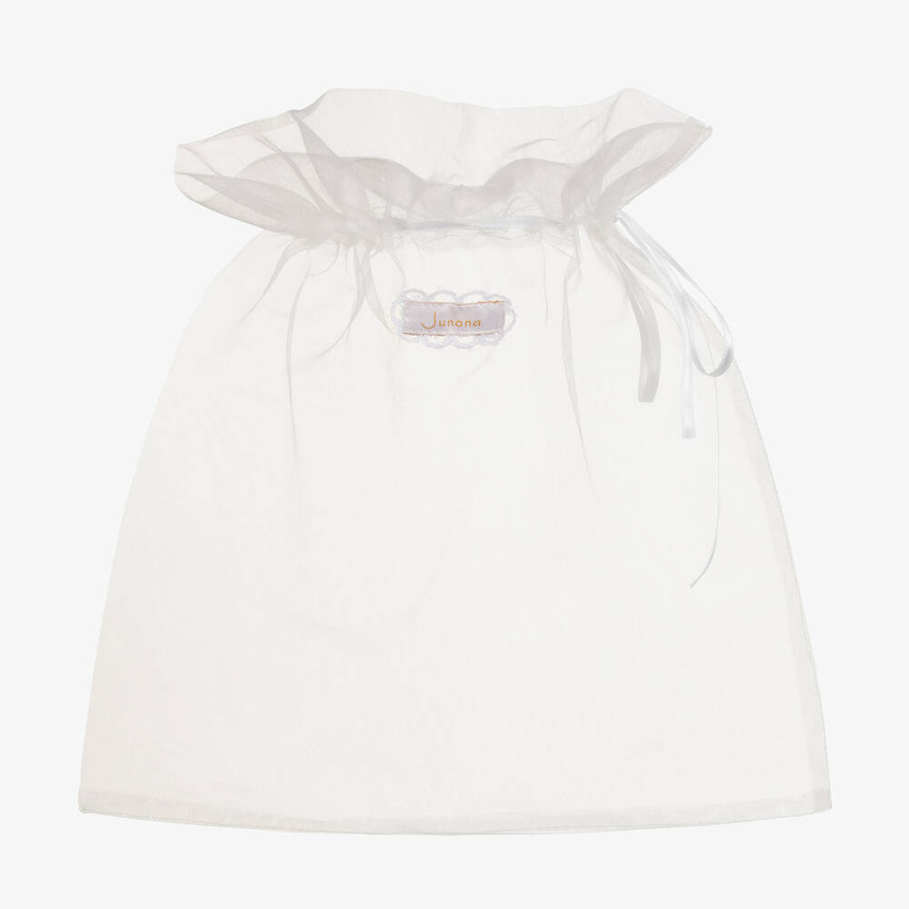 Junona-Girls Ivory Bead & Lace Butterfly Hairband | Childrensalon