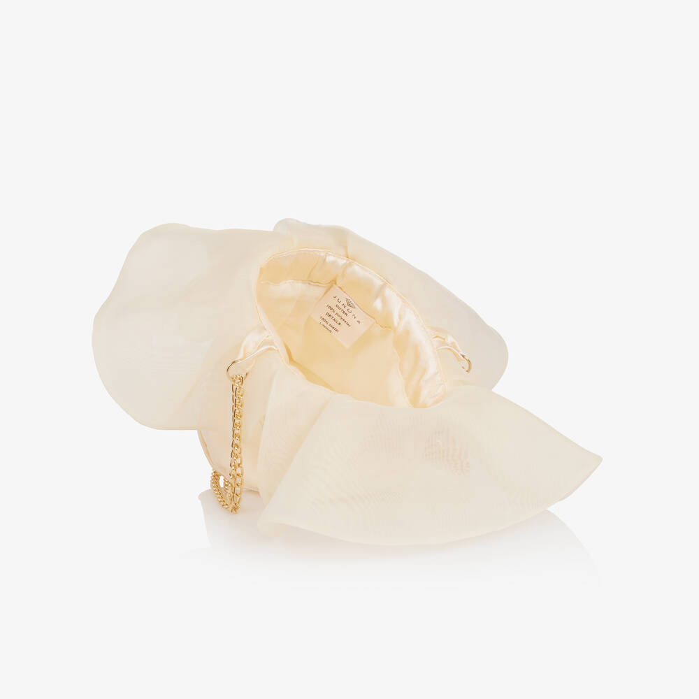 Junona-Girls Ivory Embroidered Tulle Bag (12cm) | Childrensalon