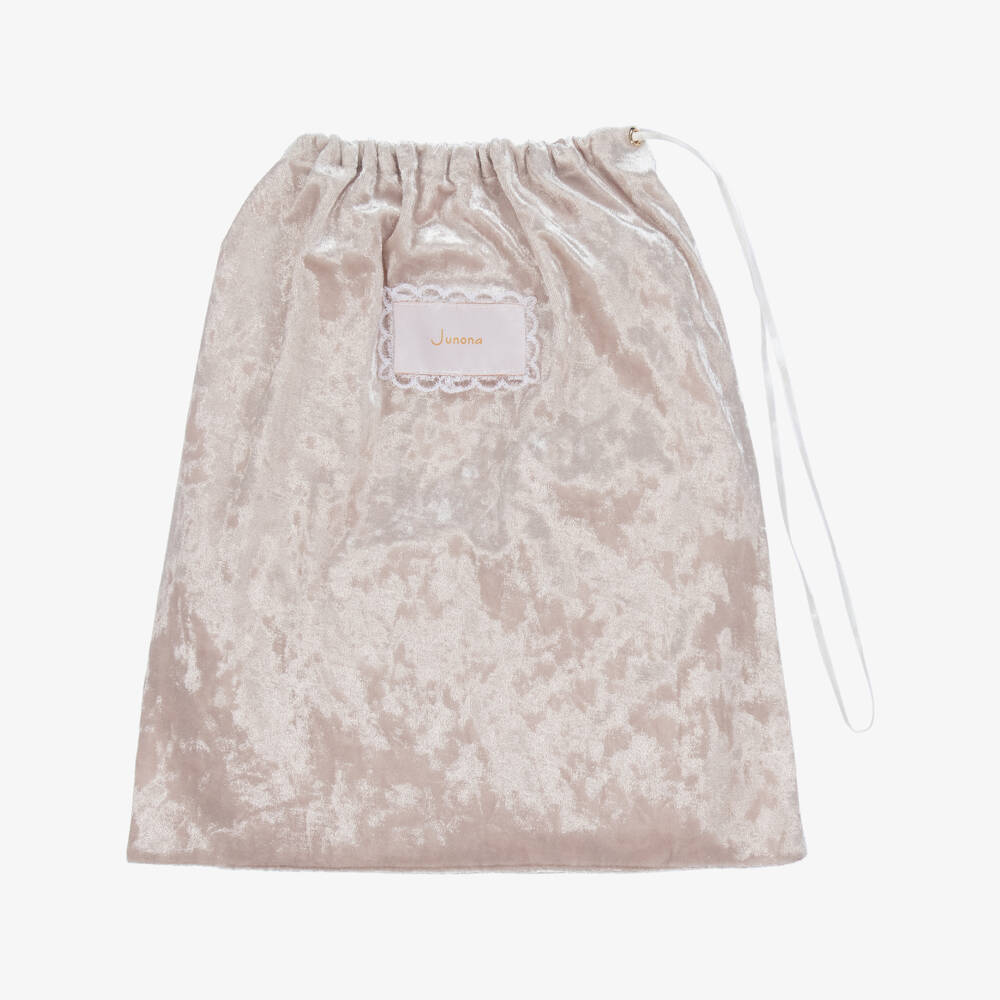 Junona-Girls Ivory Feather Bag with Faux Pearl Handle (20cm) | Childrensalon