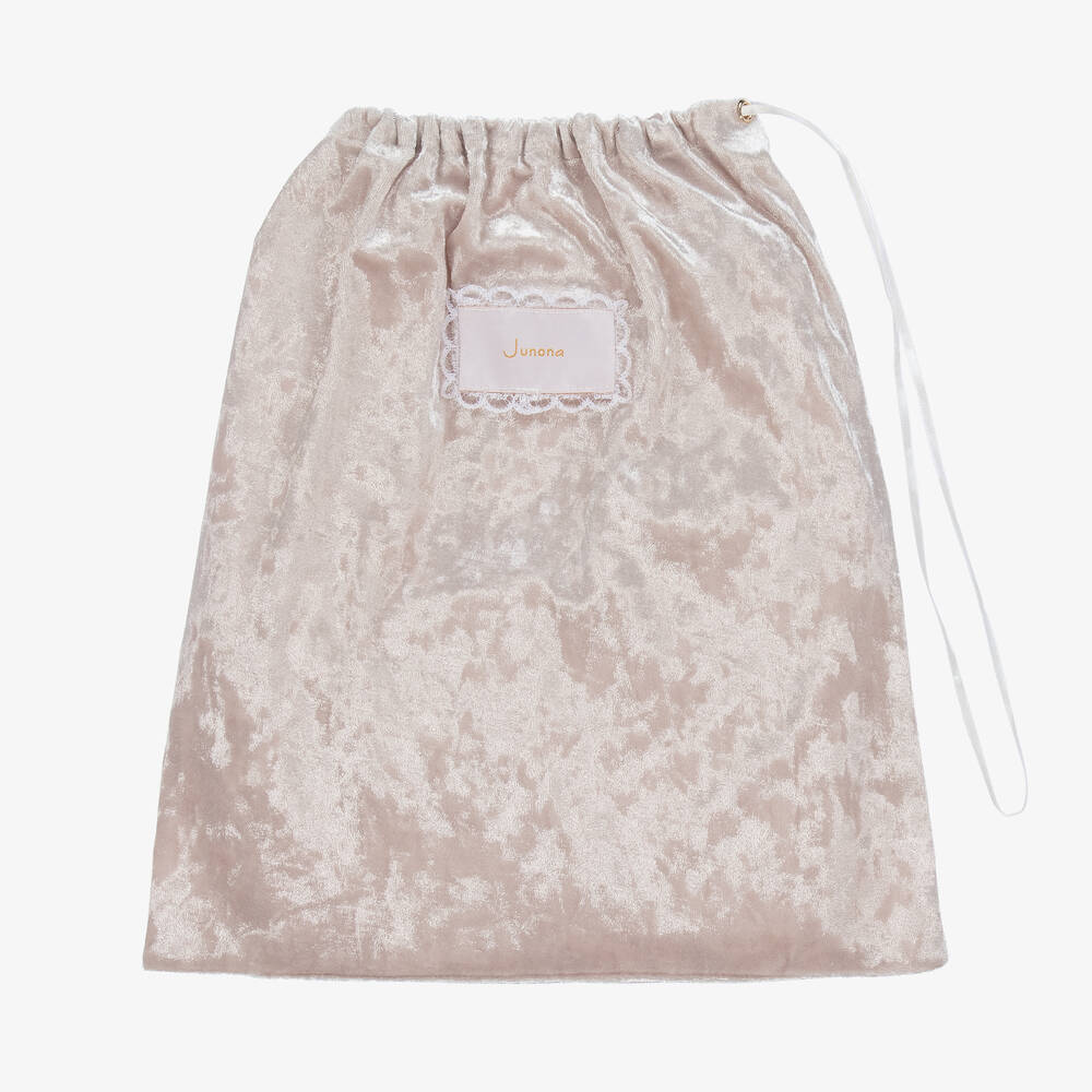 Junona-حقيبة مزينة بلؤلؤ صناعي لون عاجي للبنات (12 سم) | Childrensalon