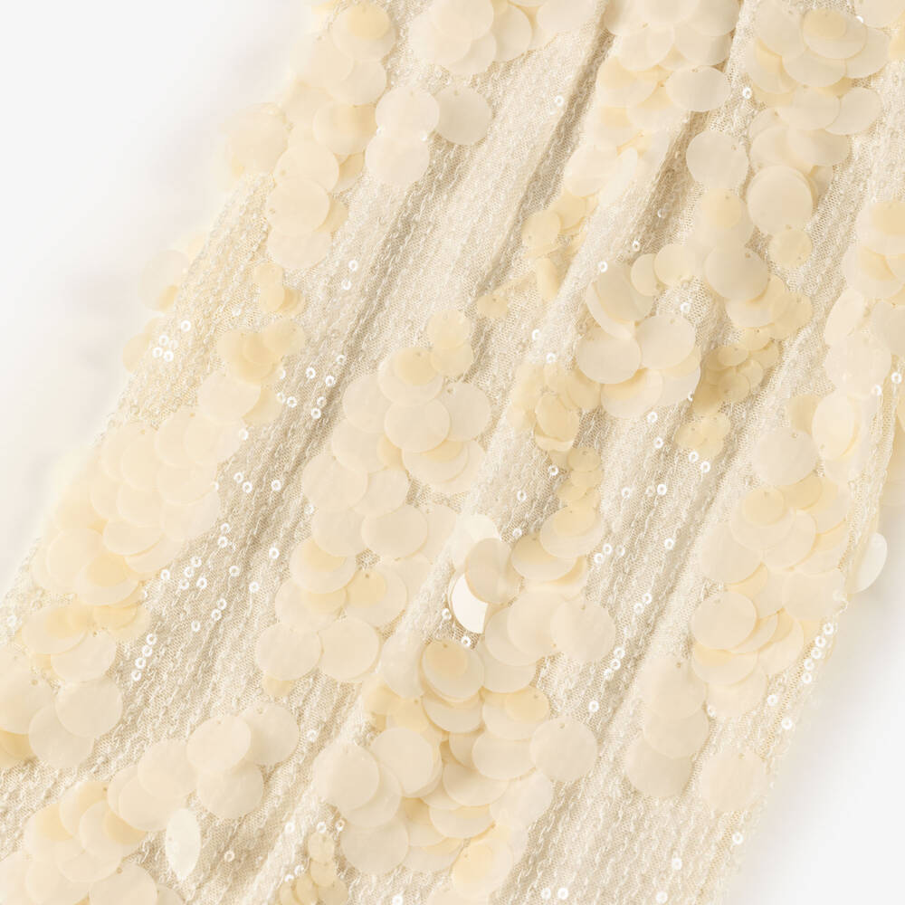 Junona-Комбинезон кремовый с пайетками и перьями для девочек | Childrensalon