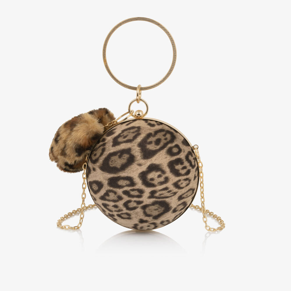 Junona-حقيبة يد بنات فرو صناعي بطبعة فهد  | Childrensalon