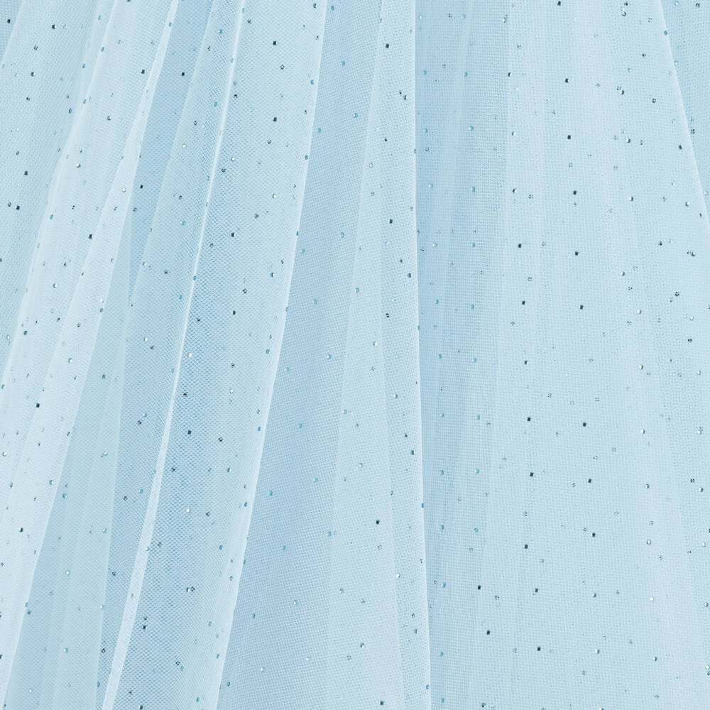 Junona-Girls Pale Blue Diamanté Tulle Dress | Childrensalon