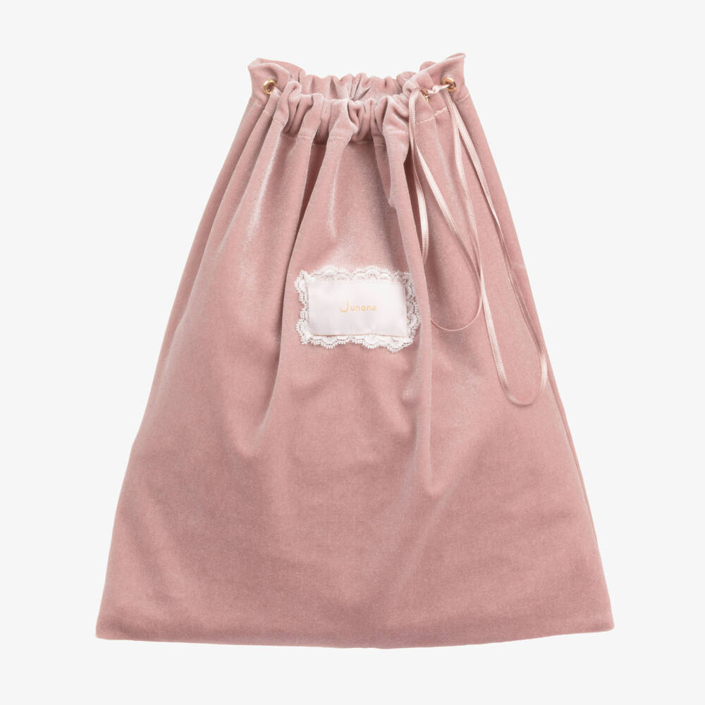 Junona-Girls Pink Feather Bag with Faux Pearl Handle (20cm) | Childrensalon