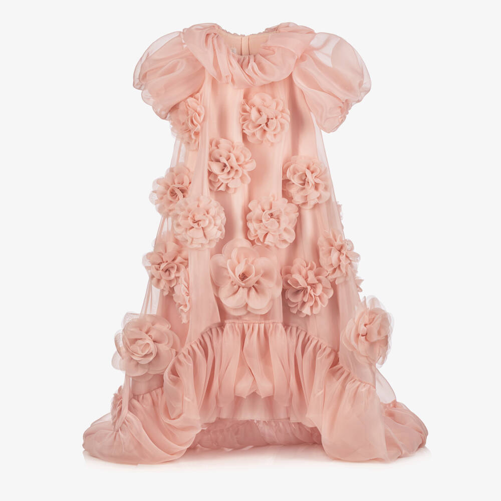 Junona-Girls Pink Organza Special Occasion Dress | Childrensalon
