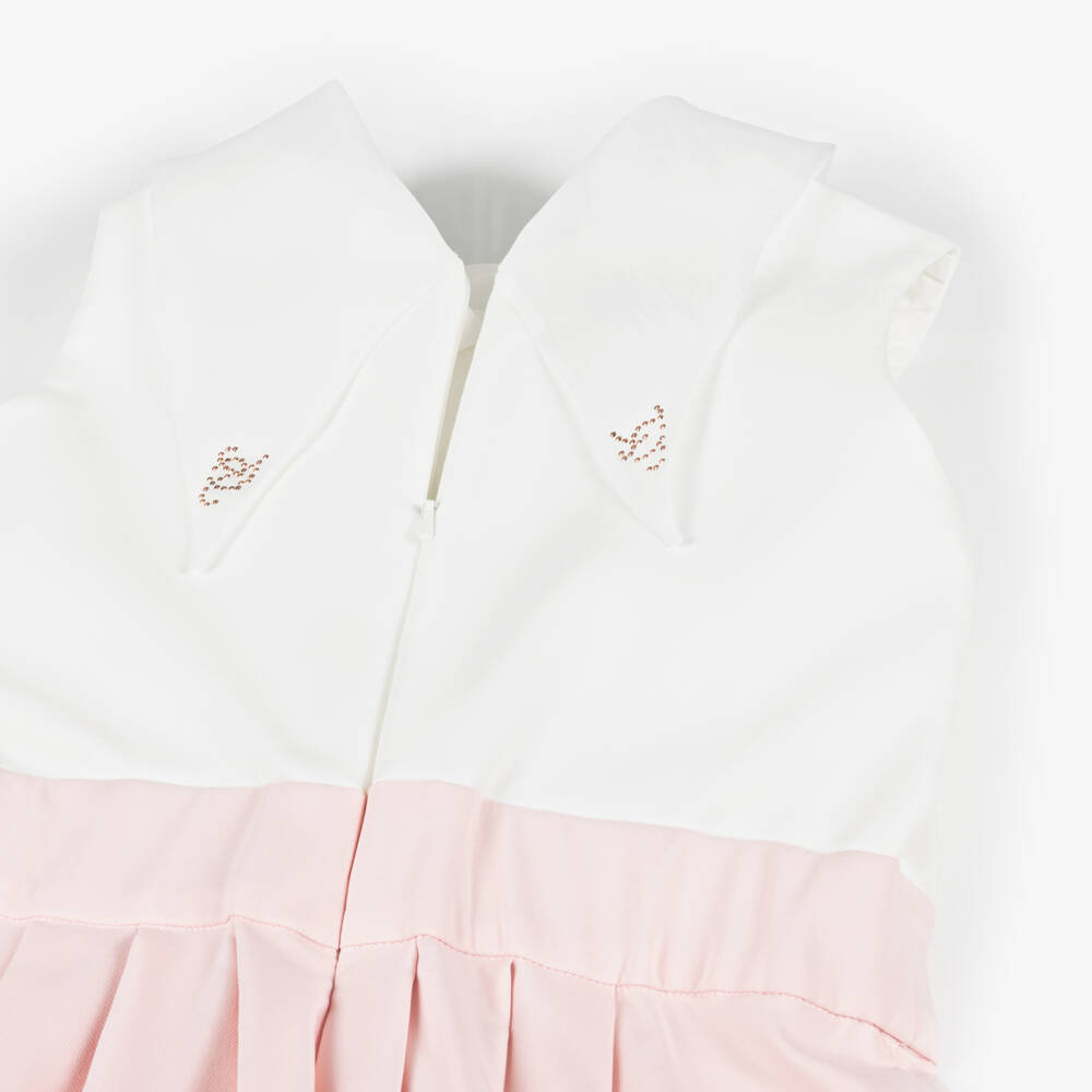 Junona-Girls Pink & White Flower Jumpsuit | Childrensalon