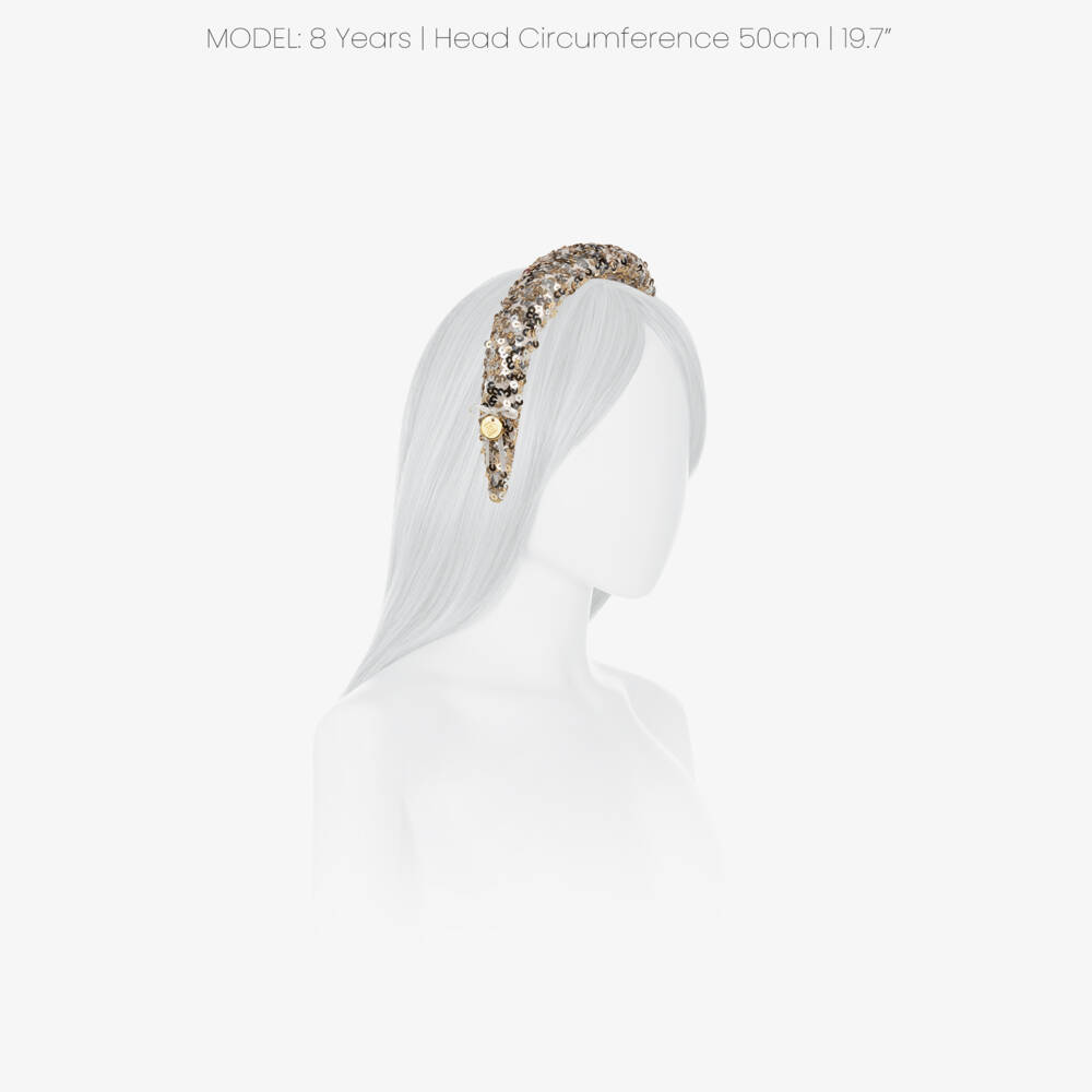 Junona-Girls Silver & Gold Sequinned Hairband | Childrensalon