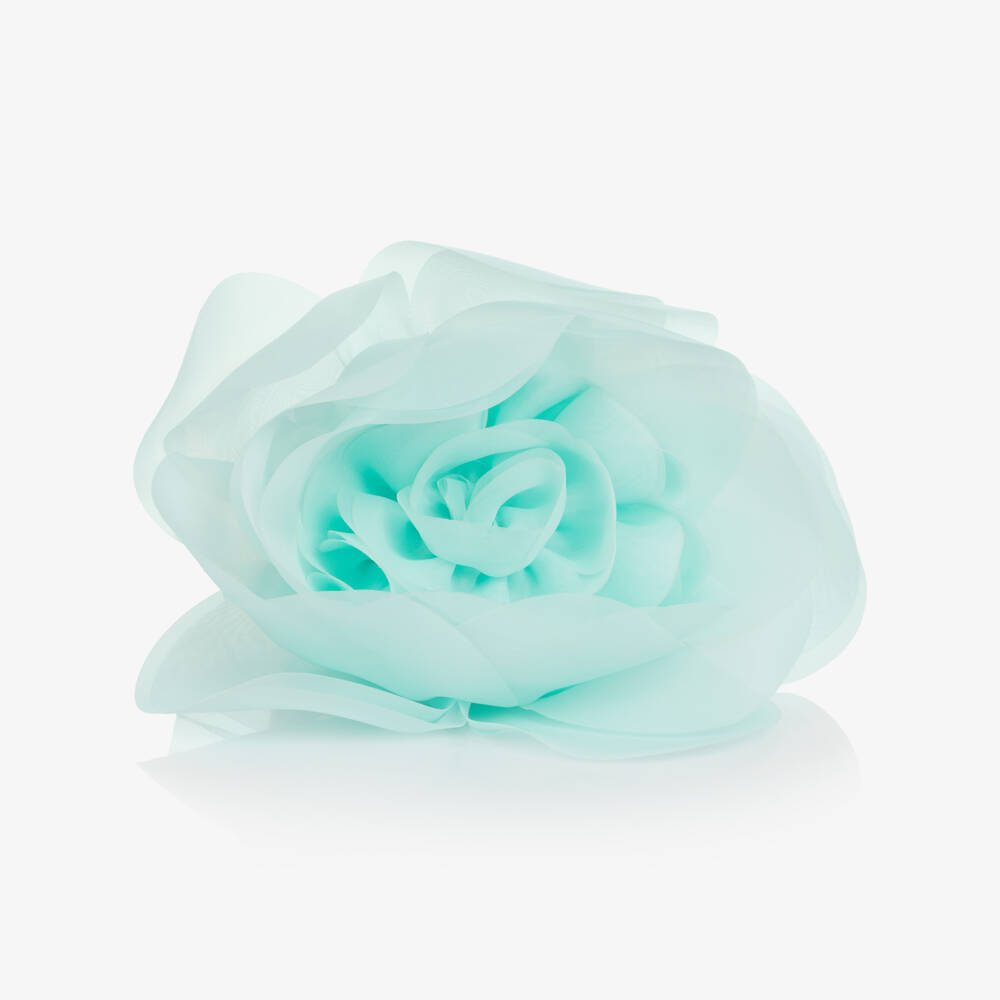 Junona-Girls Turquoise Blue Hairband with Chiffon Flower | Childrensalon