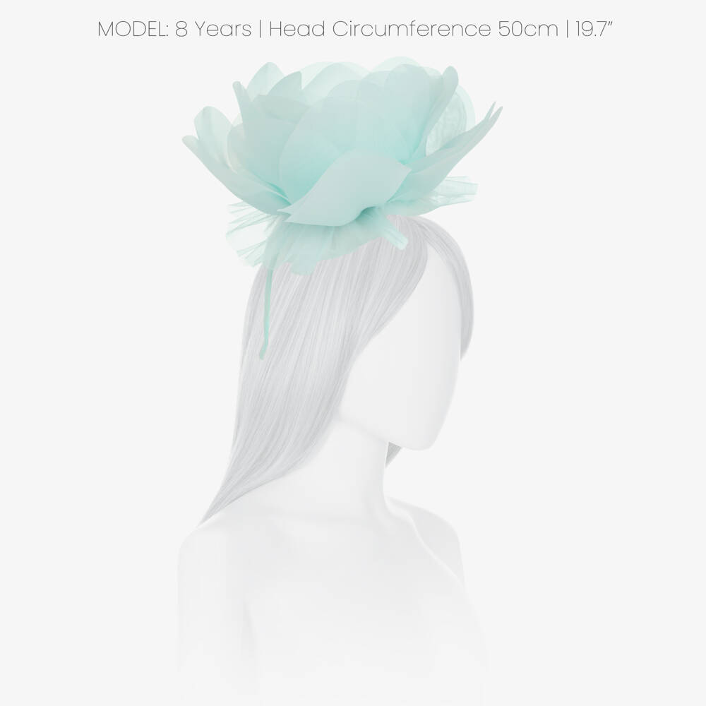 Junona-Girls Turquoise Blue Hairband with Chiffon Flower | Childrensalon