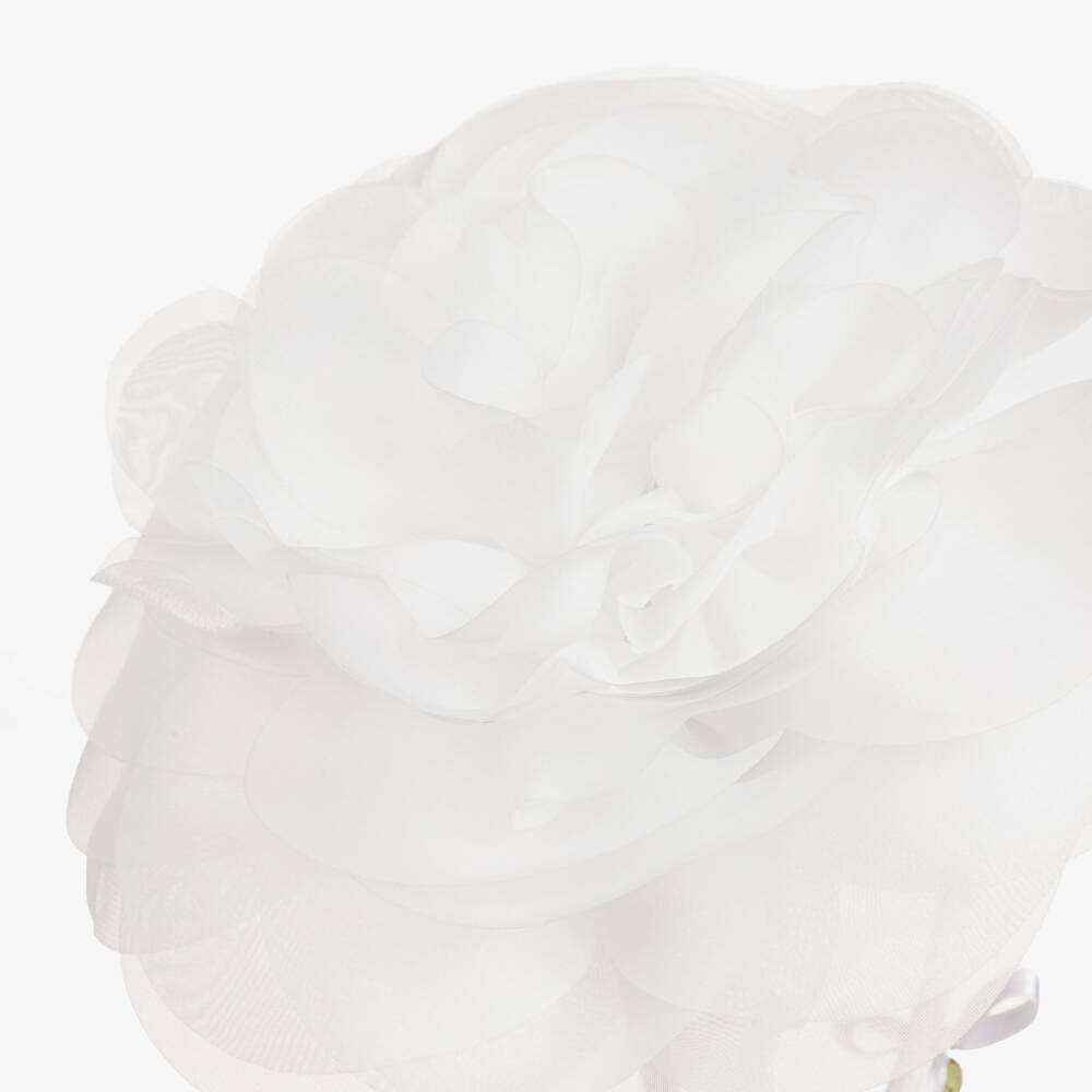 Junona-Girls White Organza Flower Hairband | Childrensalon