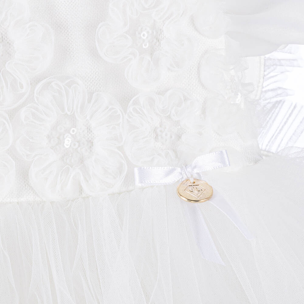 Junona-Girls White Tulle Butterfly Dress | Childrensalon