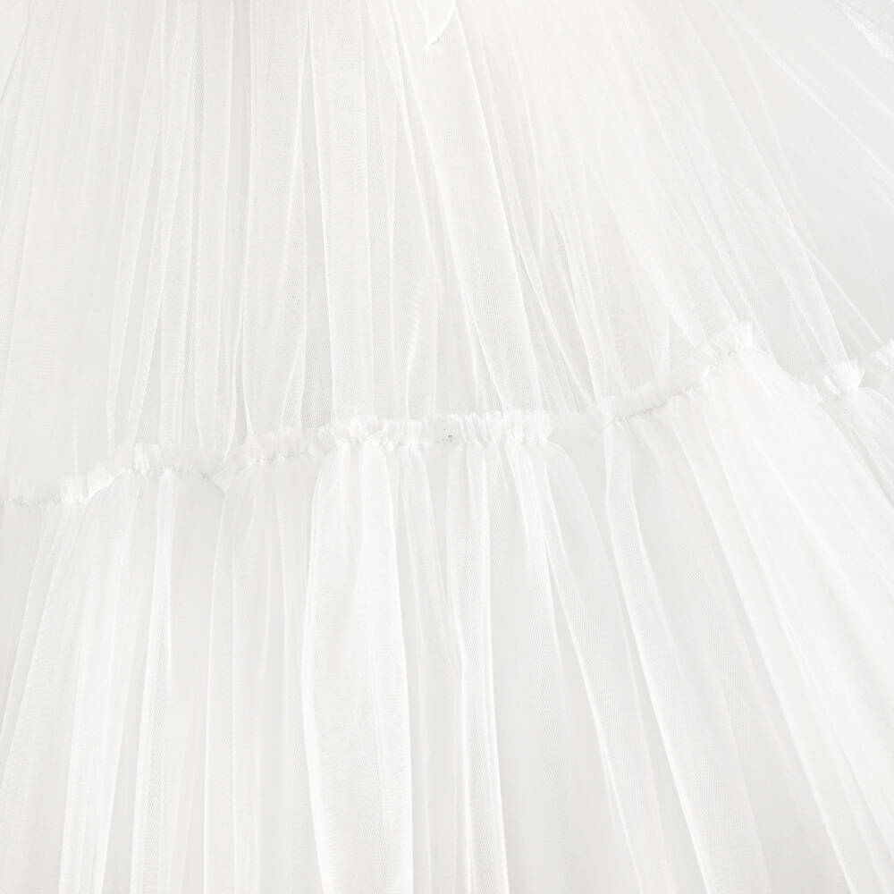Junona-Girls White Tulle Dress with Bolero | Childrensalon